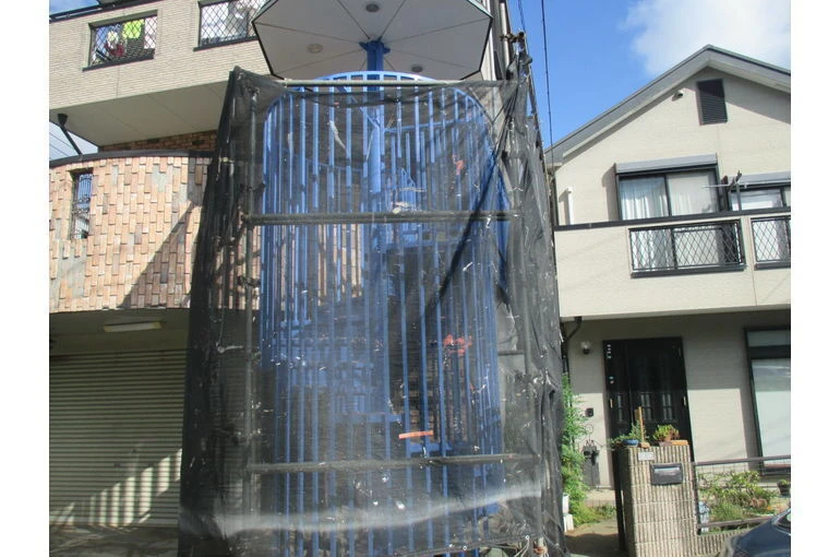 鉄骨階段の塗装工事